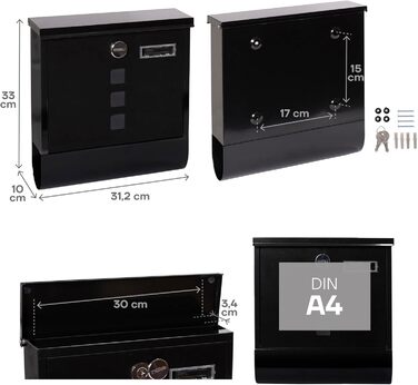 Поштовий ящик ARREGUI Chance E7005 сталевий антрацит з газетницею (DIN A4)