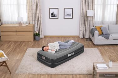Надувне ліжко Bestway Tritech Aeroluxe чорного кольору, 191 x 97 x 46 см, односпальне, з вбудованим електронасосом