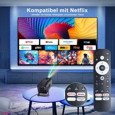 Проектор Sala320max P92Max: 4K, 1080P, WiFi, Bluetooth 5.2, Android 13, Netflix, YouTube, Prime Video, Автофокус