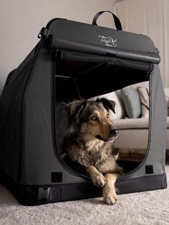 TrendPet TPX-Pro: Легка складана переноска для собак з алюмінієвим каркасом (90x65x70 см, сіра)