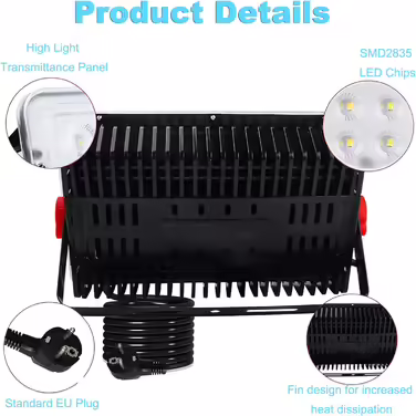 LED Floodlights Outdoor 400W, 2 Pack 40000LM LED Outdoor Floodlights 6500K Cool White LED Spotlight IP66 Waterproof Construction Floodlight LED Floodlight for Garden, Garage, Sports Field, Yard, Hallway (50W*2)