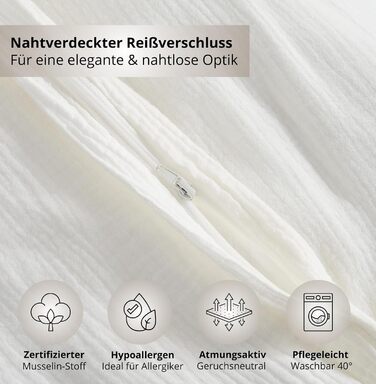 Дитяча постільна бджільня Kinderbettwäsche 100x135 2 шт. | ОekoTex сертифікована, для алергіків | Набір постільної білизни з мусліну Kinderbettwäsche з 1 простирадлом 135x100 та 1 наволочкою 40x60 | (100 см x 135 см, Білий)