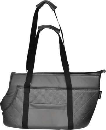 Сумка-переноска для собак та котів | Сумка-переноска на плече для тварин до 15 кг | Чорний колір, матеріал: штучна замша (вельвет), розмір L