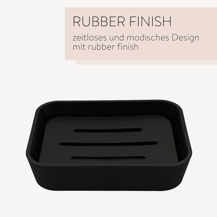 PARSA Beauty Тримач для мила чорного кольору – неслизька мильниця з гумовим покриттям – стильний та позачасовий дизайн для ванної, душу та кухні – надійна мильниця для твердого мила в кожному домі