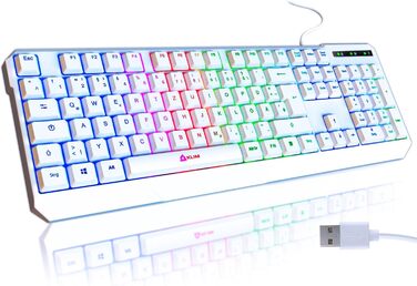 KLIM Chroma - ігрова клавіатура QWERTZ DE з підсвічуванням RGB, USB, водовідштовхувальна, ергономічна, для PC, Mac, PS5, PS4
