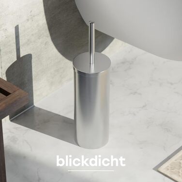 Торцева щітка для унітазу з нержавіючої сталі та силікону з дискретним тримачем. Антибактеріальна щітка для туалету з захистом від бризок (срібляста)