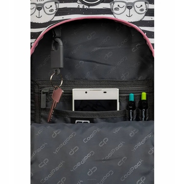 Багатовідсіковий шкільний рюкзак CoolPack (білий, чорний, рожевий), 21 л