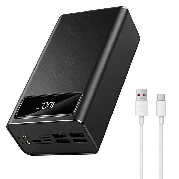 Потужний павербанк 50000 мАг, 4xUSB, USB-C, швидка зарядка (кабелі в комплекті)