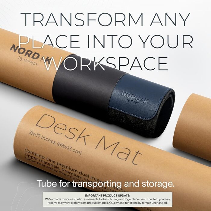 Килимок для миші та клавіатури Nordik Große Filz, 89x43 см, подвійний темно-синій - захист столу, офісний килимок