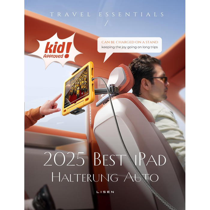 Утримувач для iPad/Samsung, універсальний автотримач для планшетів, органайзер в авто, чорний