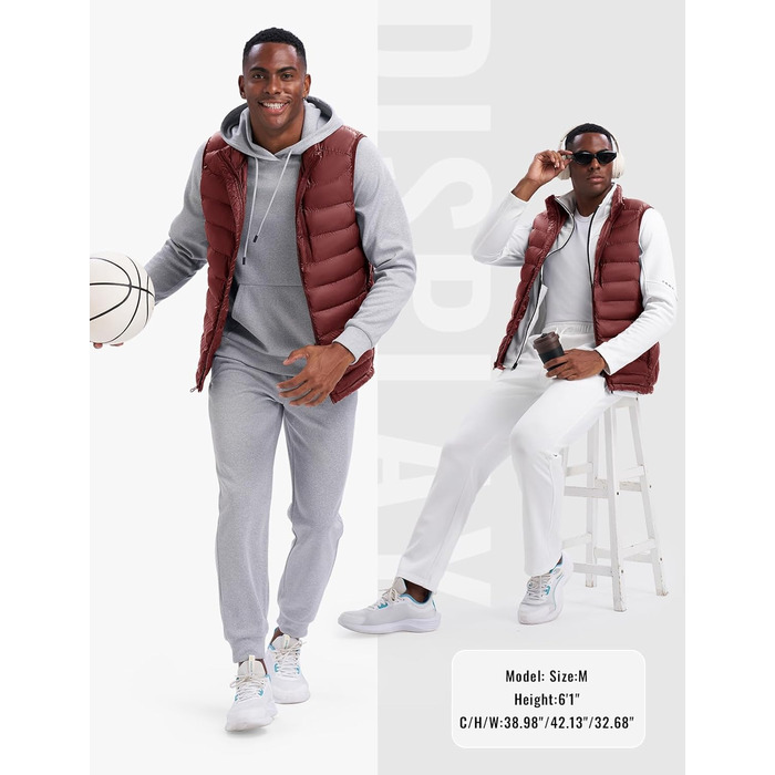 Чоловіча жилетка Rdruko з еко-замші, тепла зимова жилетка для активного відпочинку та туризму, 5 кишень (XL, Бордовий)