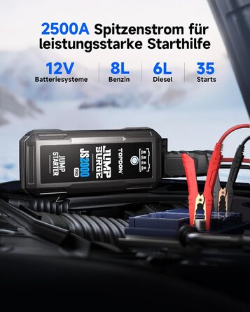 Powerbank TOPDON JS3000 для запуску двигуна, 24000mAh, 12V, для бензинових та дизельних двигунів до 9.0L та 7.0L