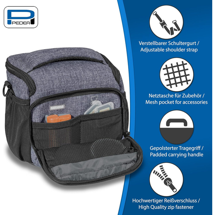 Сумка для DSLR-камери PEDEA: стильна фотосумка з водонепроникним чохлом (сіра)