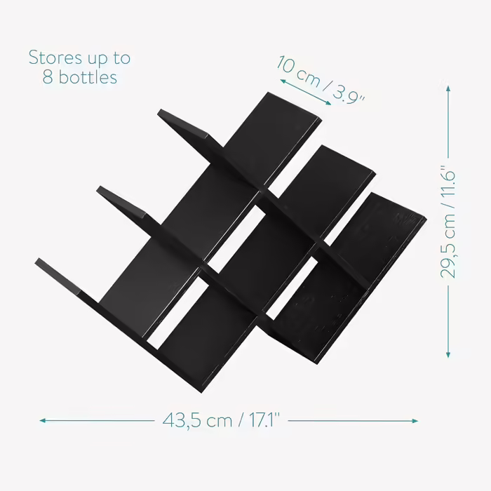 Navaris Wine Rack Bottle Rack Wine Stand made of Bamboo - 43.5x10x29.5cm Wine Rack for Bottles - Wooden Bottle Holder for 8 Bottles