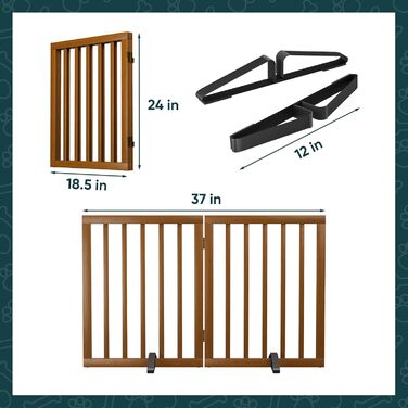 Бамбуковий загороджувач для тварин Semiocthome: 2 панелі, 90 см, 61 см висота, для дому, для собак та кошенят