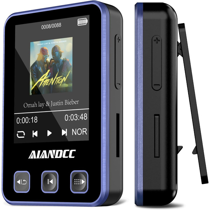 MP3-плеєр Bluetooth 5.3 зі спортивним кліпом та браслетом, 1.77