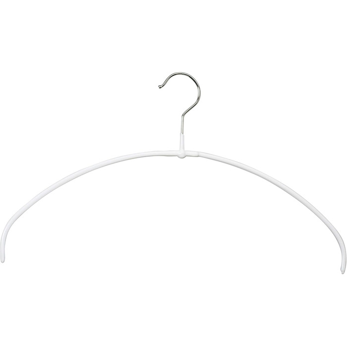 MAWA Clothes Hangers Light, Set of 20 space-saving and non-slip hangers, ideal for T-shirts, tops, and lightweight sweaters, with a 360° rotatable hook and non-slip coating, 40 cm, White