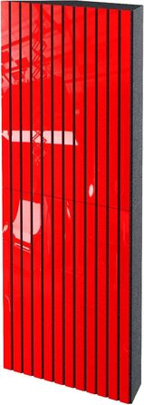 Набір акустичних басових пасток для кутів, 4 шт, 50x50x10 см, червоний глянцевий пластик — звукопоглинаючі панелі для студії звукозапису та шумоізоляції