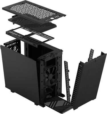 Корпус для ПК Fractal Design Define 7 Nano Black - Mini ITX, тиха система, скло, чорний