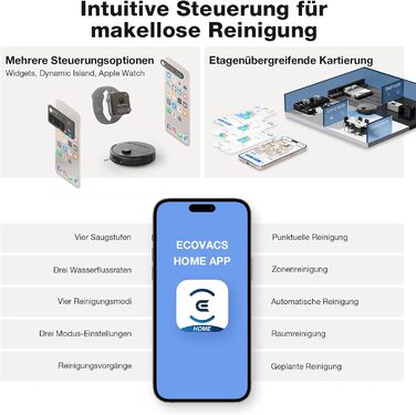 Робот-пилосос ECOVACS DEEBOT N30 PRO Omni з функцією миття, 10000 Па, технологія ZeroTangle 2.0, TruEdge, миття гарячою водою 60°C, сушка гарячим повітрям, білий (чорний)