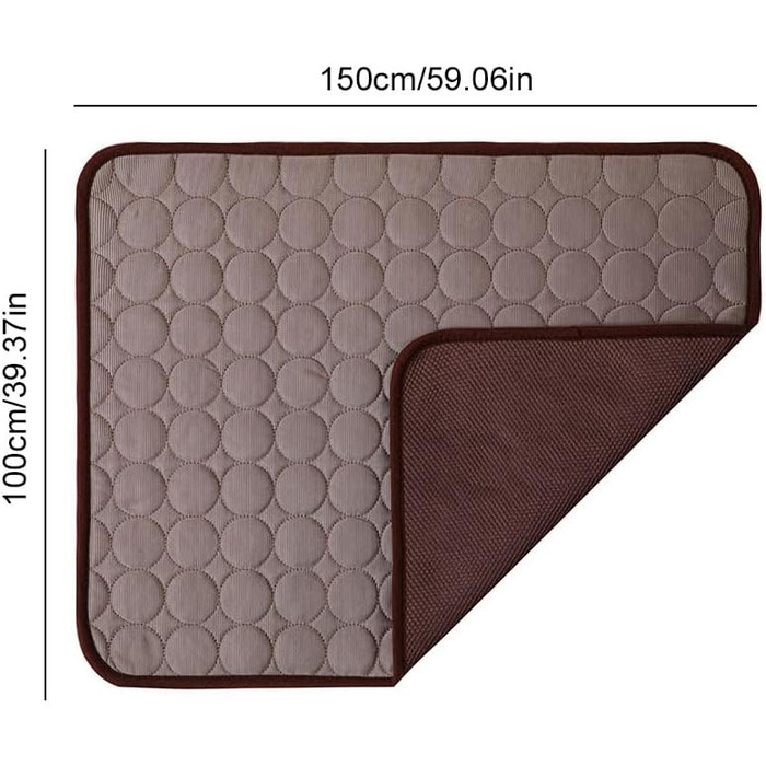 Самостійно охолоджуючий килимок для собак 150x100 см | Килимок-охолодження для собак та котів | Літній килимок для собак, котів | Самостійно охолоджуючий килимок для тварин | XXL, темно-коричневий