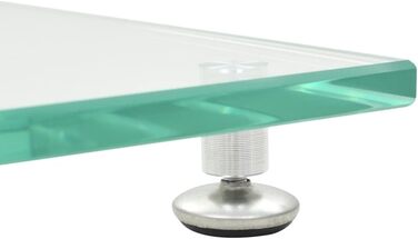 Підставки для колонок 2 шт. з подвійними колонами, скло, срібні