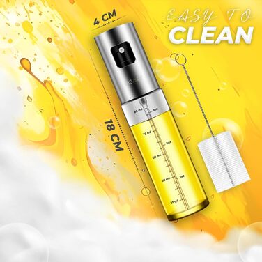 CREADY® Розпилювач для олії 100 мл (2 шт.) Чорний – Спрей для оливкової олії, кухонний розпилювач для олії для приготування їжі