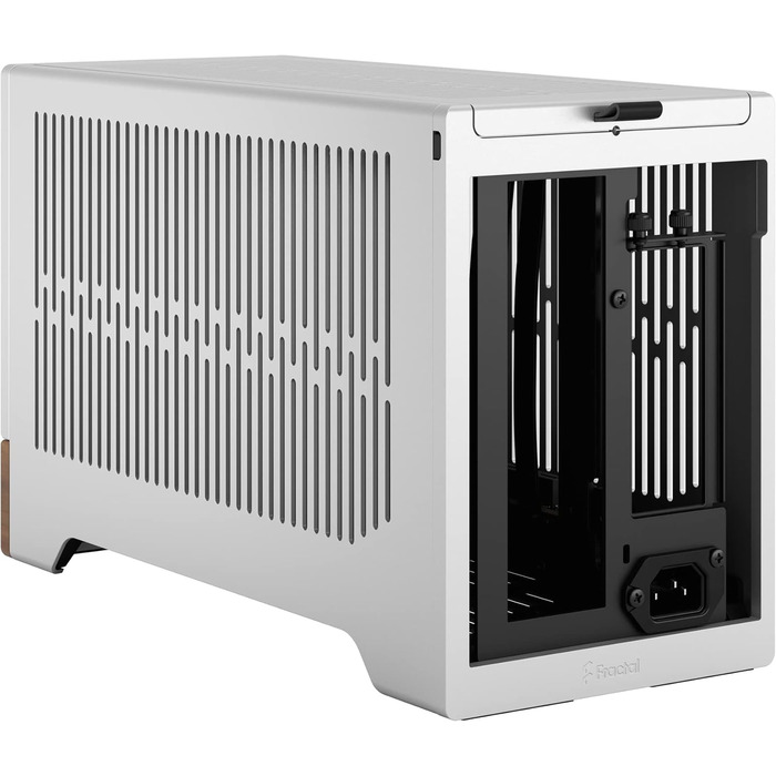 Корпус для ігрового ПК Fractal Design Terra Wood Walnut - mITX, PCIe 4.0, USB Type-C, анодований алюміній (срібло)