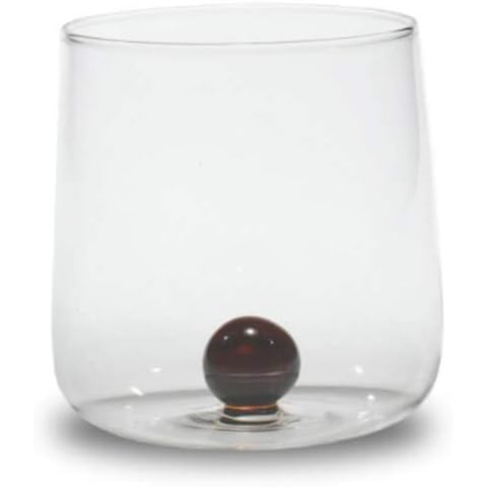Zafferano Bilia Tumbler Set - 6 Water Glasses, transparent with a sphere in 6 different colors