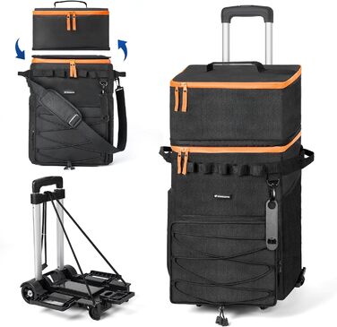 Odoland Large Cooler Bag 48/72 can Rolling Cooler Picnic Bag with Wheels and Handle Leak-Proof & Waterproof Insulated Bag for Food Drinks Insulated Bag for Picnic Beach Camping Travel Outdoor
