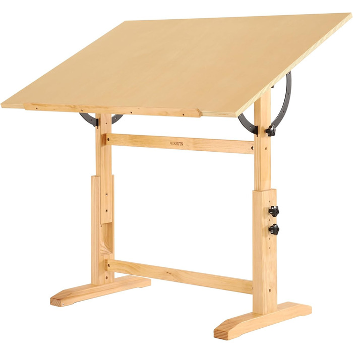 Adjustable Wooden Art Drawing Table - 76x107cm - Viswin Studio Easel for Painting & Drawing