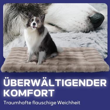 М'який килимок для собак Mora Pets: неслизький, миючий, 76 x 48 см (L-91x60.5 см), коричневий