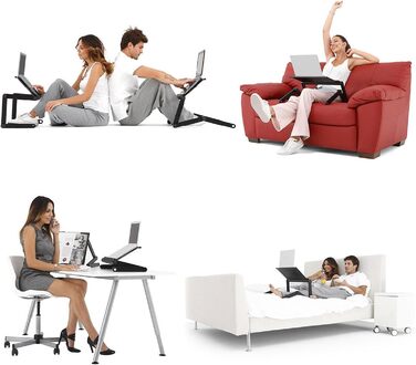 Підставка для ноутбука LifeBasis, складна, регульована, з алюмінієвого сплаву, для екранів до 17 дюймів, чорна