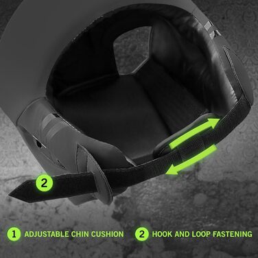 Mytra Fusion Headgear Boxing Headguard with Adjustable Strap - MMA, Muay Thai, Sparring, Karate - XL Black
