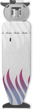 Гладильна дошка Vileda XXL з розеткою 130x44 см для парогенератора | Регульована висота 74–97 см, термостійке покриття Titan | Складана, стабільна, сертифікована TÜV (TOTAL REFLECT plus Ecoverpackung)