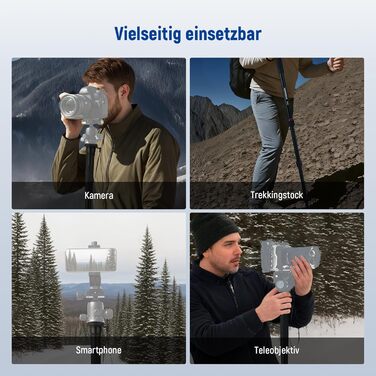 NEEWER Монопод 155 см для камери: легкий, портативний, з адаптерами 1/4' та 3/8' для DSLR та відеокамер, витримує до 8 кг