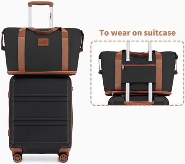 Набір валіз KONO 4 в 1: велика валіза, ручна поклажа 55 см, beauty case та сумка для косметики (кремовий білий)