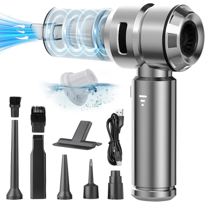 Бездротовий міні-пилосос Semflagree 23000Pa: для дому, авто, офісу. Зручний, портативний, для видалення шерсті тварин. USB-зарядка.