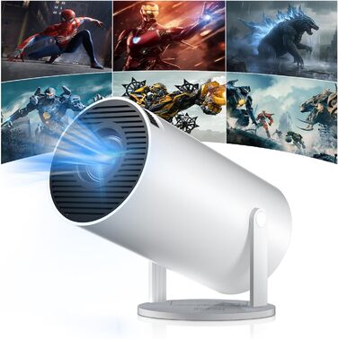 Mini проєктор Salange HY300Pro+: 4K, Wi-Fi 6, Bluetooth 5.2, Android 11.0, для домашнього кінотеатру, обертання 180°, сумісний з Phone/Xbox/Laptop/TV Stick/USB