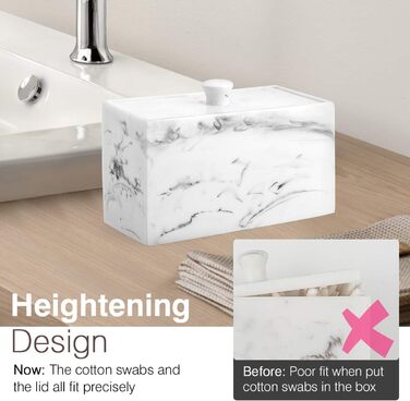 Органайзер для ватних паличок та дисків Luxspire з 2 відсіками. Косметичний бокс для зберігання ватних паличок, дисків та інших аксесуарів. Білий колір.