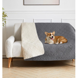 Водонепроникний килимок для собак, антиковзкий та пральний, ковдра для собак та котів, захист дивану від шерсті та подряпин, ідеально підходить для дивану, ліжка, автокрісла (Сірий, 97x190см) (130x210см)