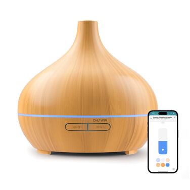 Розумний аромадифузор Meross Mini | 400 мл, RGB, керування через додаток та голосові помічники | Ультразвуковий зволожувач повітря | Сумісний з Apple Home, Alexa, Google Home