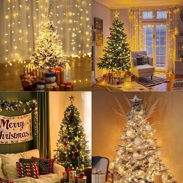 LED ліхтарна гірлянда 10м, 100 LED, тепле біле світло, для дому та саду, святкова прикраса, 8 режимів, таймер, вологостійка