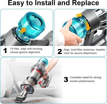 Набір фільтрів для пилососа Dyson V12 Detect Slim QUPERR, 3 шт. (заміна 971517-01)
