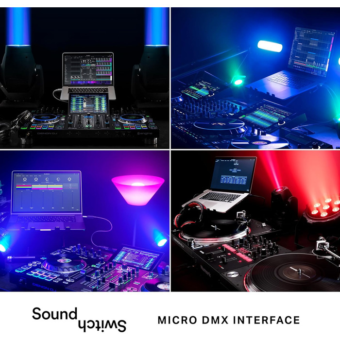 SoundSwitch Control One: Професійний DMX контролер освітлення для DJ з 3 місяцями доступу до програмного забезпечення SoundSwitch, підтримка DMX та Phillips Hue (Micro DMX, чорний)