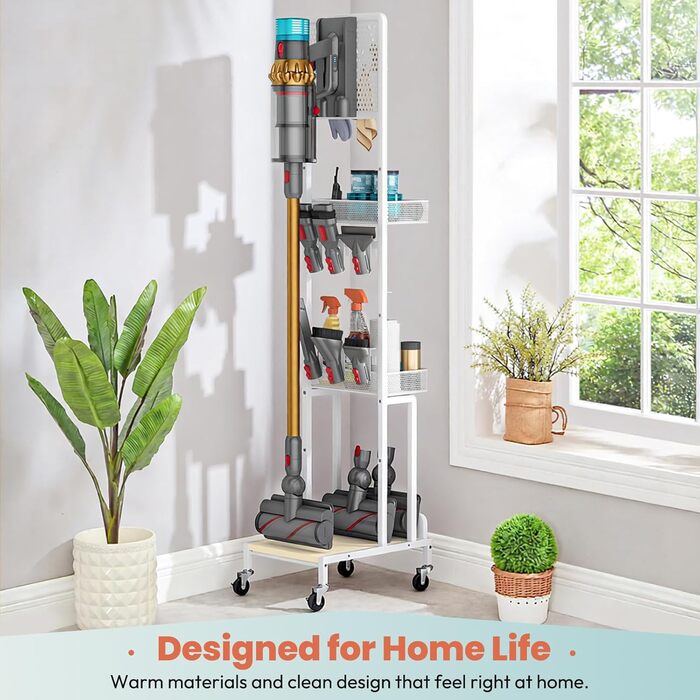 Підставка для Dyson V15, V12, V11, V10, V8, V7, V6 Gen5 - док-станція з тримачем для насадок, біла