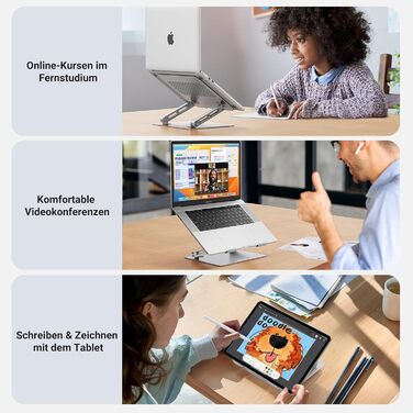 UGREEN Adjustable Laptop Stand - Foldable Ergonomic Laptop Stand for MacBook, Dell & All Laptops (10-17.3 inch)