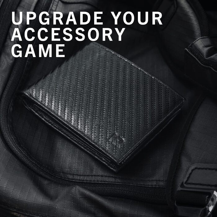 KRONIFY Leather Wallet for Men - Real Leather Wallet for Men - RFID Protection - Crossbody Style - Men's Wallet with Coin Pocket - 13 Card Slots - Wallet for Men - Elegant Box - Carbon
