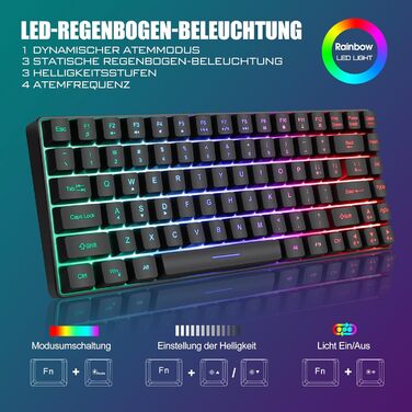 RedThunder Бездротовий ігровий набір клавіатури та миші, DE TKL, 85 клавіш, акумулятор, компактний, 7200DPI, для PC/Mac/PS5/Xbox (біло-чорний)