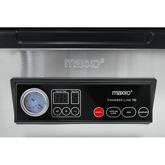 Професійний вакуумний пакувальник Maxxo VM Profi з подвійною зварювальною лінією, 20 л/хв, 900 мбар, для пакування продуктів, з нержавіючої сталі, 20 л/хв